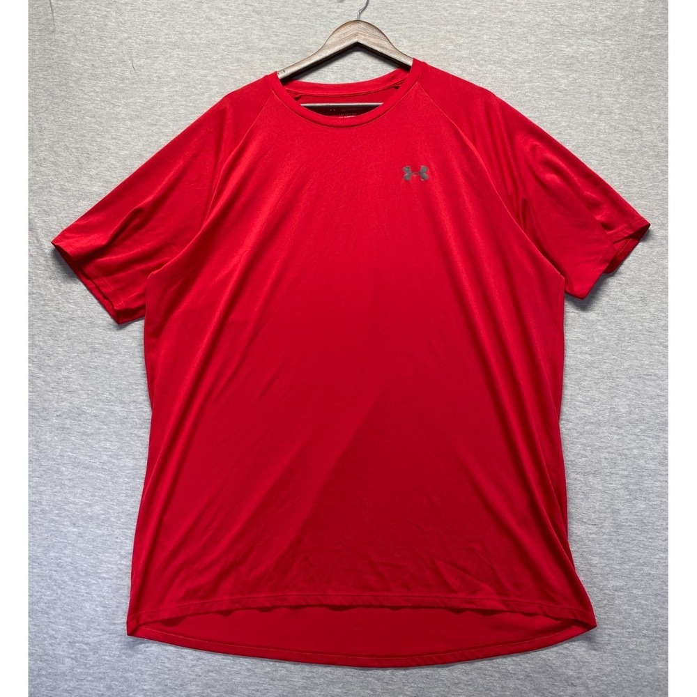 Under Armour The Tech T Shirt Mens 3XL Red Logo Quick Drying Moisture Wicking